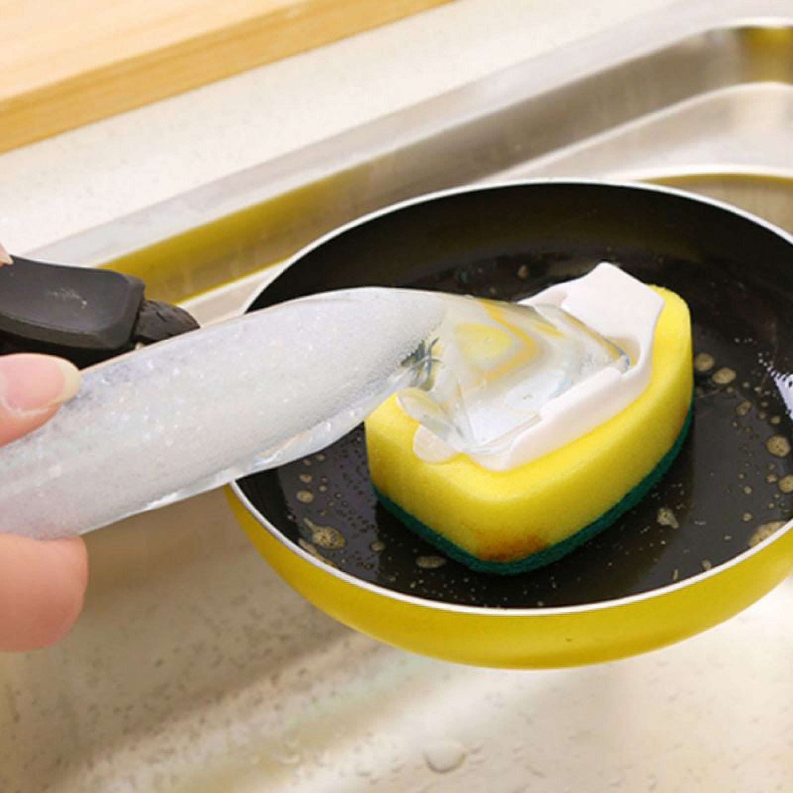 The Original Smiling Sponge Handle™ Soap Dispensing Handle by Smilyeez® -  Dishwand for Scrub Daddy Sponge (Orange) Dish Wand…