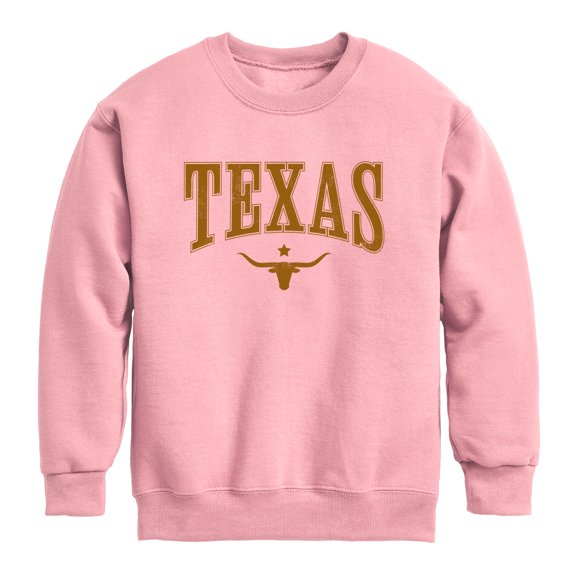 Instant Message - Collegiate Texas Graphic Long Sleeve Fleece Sweatshirt