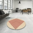 thumbnail image 4 of Ahgly Company Machine Washable Indoor Round Transitional Bright Orange Area Rugs, 4' Round, 4 of 7