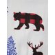 thumbnail image 5 of Pijamas navideños a juego para toda la familia: camiseta de manga larga con estampado de oso y pantalón a cuadros., 5 of 10