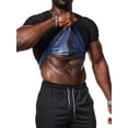 thumbnail image 2 of FUTATA Men's Sauna Shirt Sweat Workout Shirt Weight Loss Slimming Training Short Sleeve Sweat Body Shaper with Zipper Black, 2 of 6