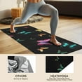 thumbnail image 4 of Black Pink Blue Butterfly Pattern Hot Yoga Mat Towel Non Slip for Hot Yoga - Quick-Drying Yoga Mat Cover with 4 Corner Pockets with Travel Bag - Hot Yoga Towel Non Slip 70"x26", 4 of 6
