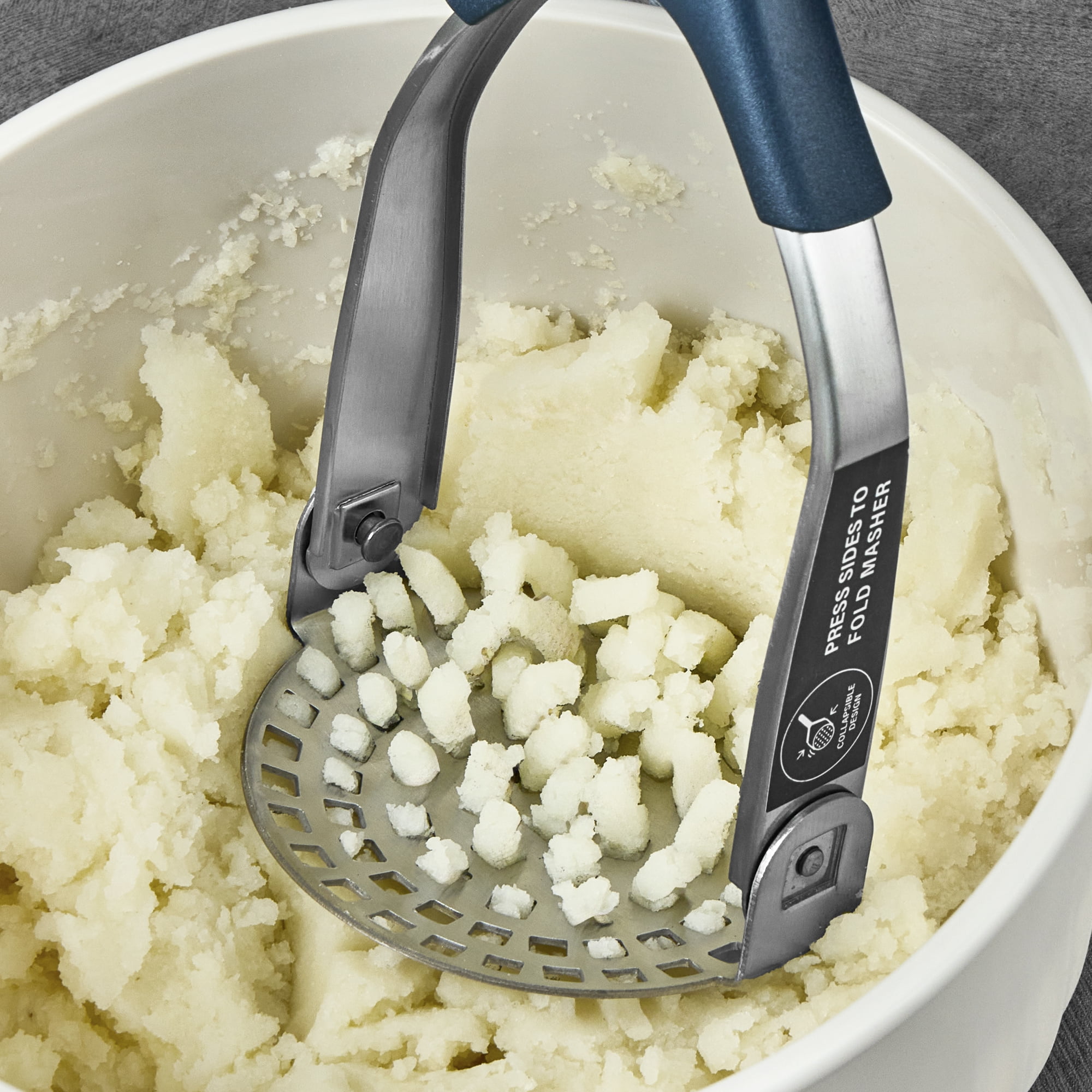 Thyme & Table Stainless Steel Potato Masher, Blue