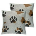 thumbnail image 2 of Acheng Decorative Throw Pillow Cover Black Dog Paw Footprints and Golden Bones,Cushion Cover Case for Home Sofa Bedroom Living for Women Men 2 pcs White, 2 of 6
