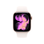 Apple Watch Series 11 [GPS 42mm] Smartwatch with Rose Gold Aluminum Case with Light Blush Sport Band - S/M