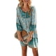 thumbnail image 4 of Lucakuins - Vestido de playa corto de verano para mujer, manga larga, cuello en V, estilo bohemio, vintage, floral Lucakuins  S-XL, 4 of 9