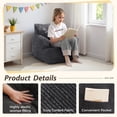 thumbnail image 4 of BYBYME Kids Bean Bag Chair,Soft Memory Foam Bean Bag Chair with Pocket for Toddlers,Lazy Sofa Lounger for Gaming,Reading,Dark Grey, 4 of 6