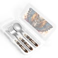 thumbnail image 4 of Kdxio Colorful Owl Tattoo Art Toddler Utensils Set - Kids Silverware Set, Set Kids Utensils Set with Case for Preschooler Children, 4 of 8