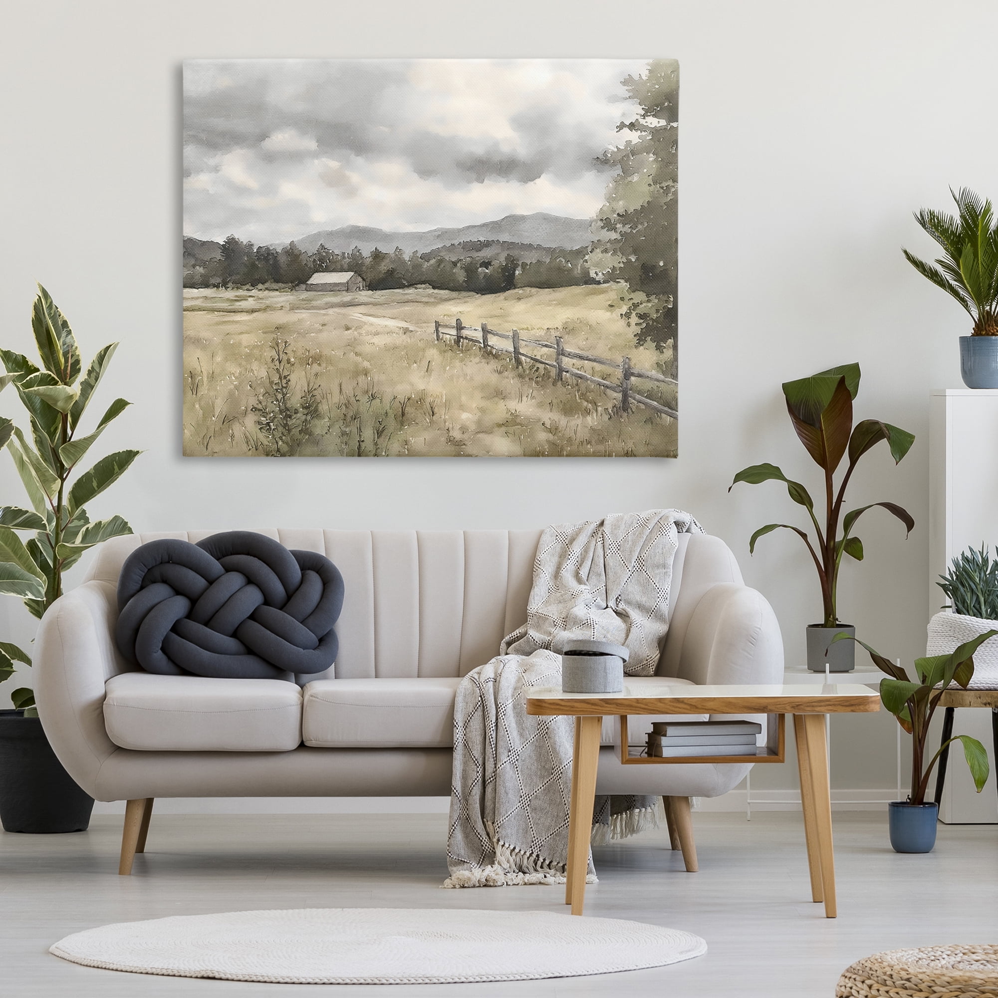 Stupell Industries Muted Valley Cottage Canvas Wall Art, design by Riley B