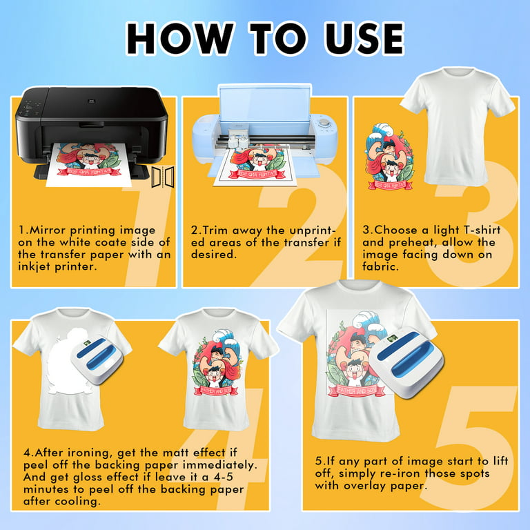 How to use inkjet light iron-on transfer paper? 