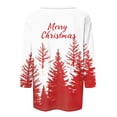 thumbnail image 4 of Vintage Christmas Shirt - Crewneck 3/4 Sleeve Christmas Tree Women Tops 00B White, 4 of 5