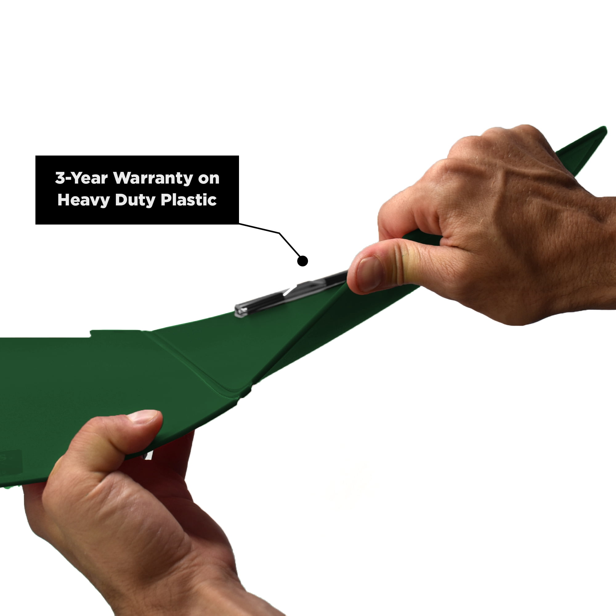 Carstens Heavy Duty Low-Profile Clipboard with Cover – Plastic, Hunter Green