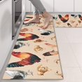 thumbnail image 2 of Kitchen Rugs Sets Of 2,Beige Chicken Watercolor Pattern Anti Fatigue Kitchen Mat Rugs Non Slip Washable,Decorative Kitchen Floor Mats for Kitchen,Sink,Laundry,17"X47", 2 of 5