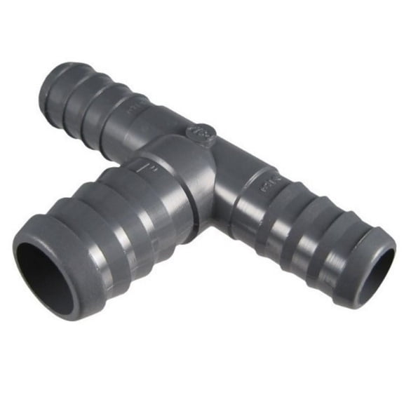 PVC Bullhead Tee, Insert, 3/4 in x 3/4 in x 1 in Pipe Size