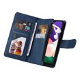 thumbnail image 2 of Case for Samsung Galaxy A22 5G Cover Zipper Pocket Wallet Case Magnetic Protective - Blue, 2 of 5