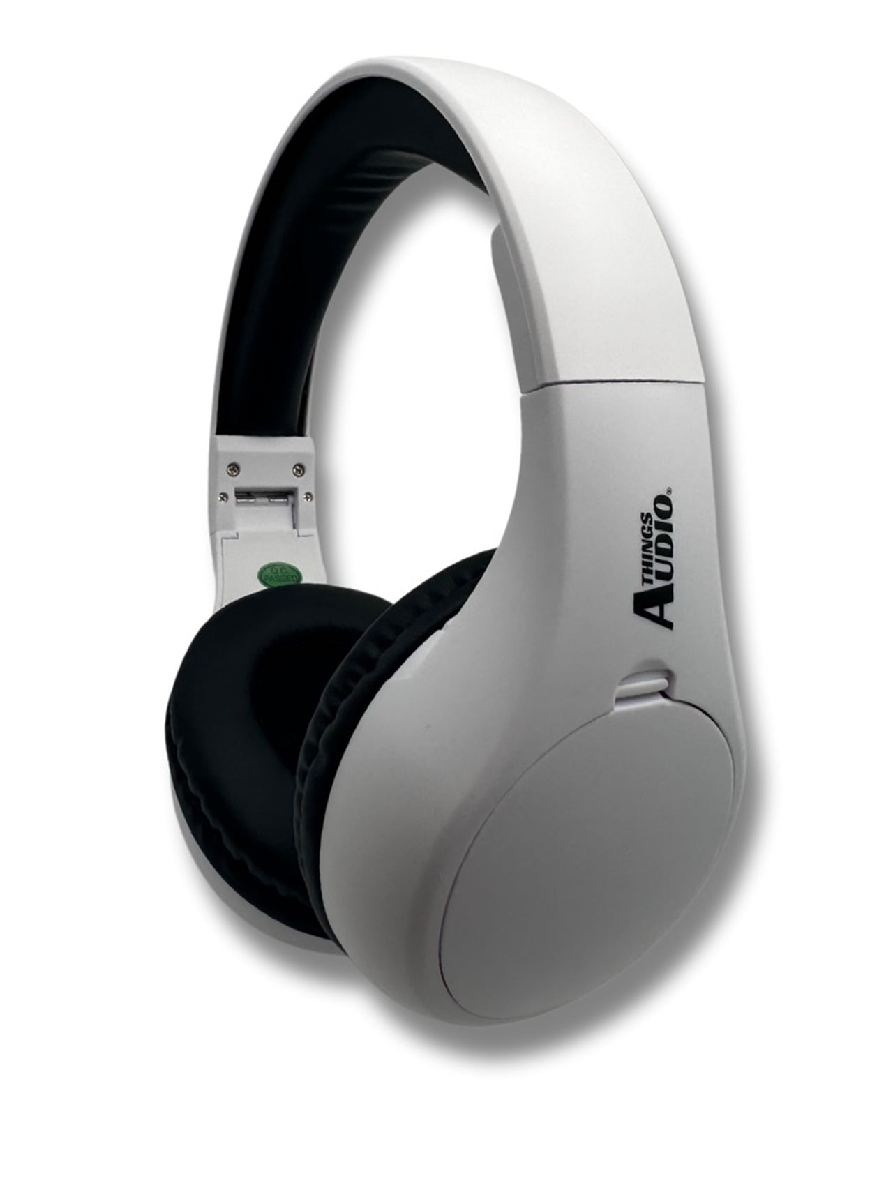 Things Audio Portable Personal FM Radio Headphones, Pull-Out Antenna, White & Black