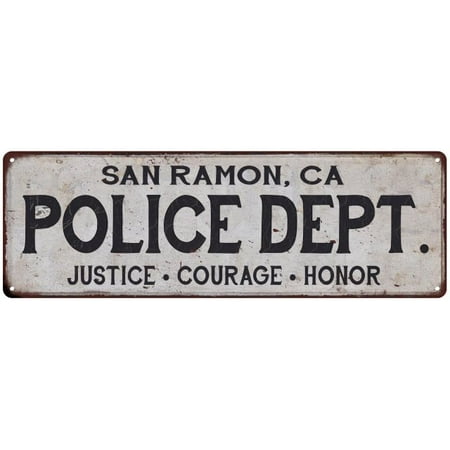 SAN RAMON, CA POLICE DEPT. Home Decor Metal Sign Gift 6x18 (Best Police Departments In The Us)