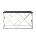 thumbnail image 4 of GZXS Modern Glass Console Table, 55" Display Sofa Table with Metal Frame in Chrome Finish, for Entryway Hallway Living Room, 4 of 8