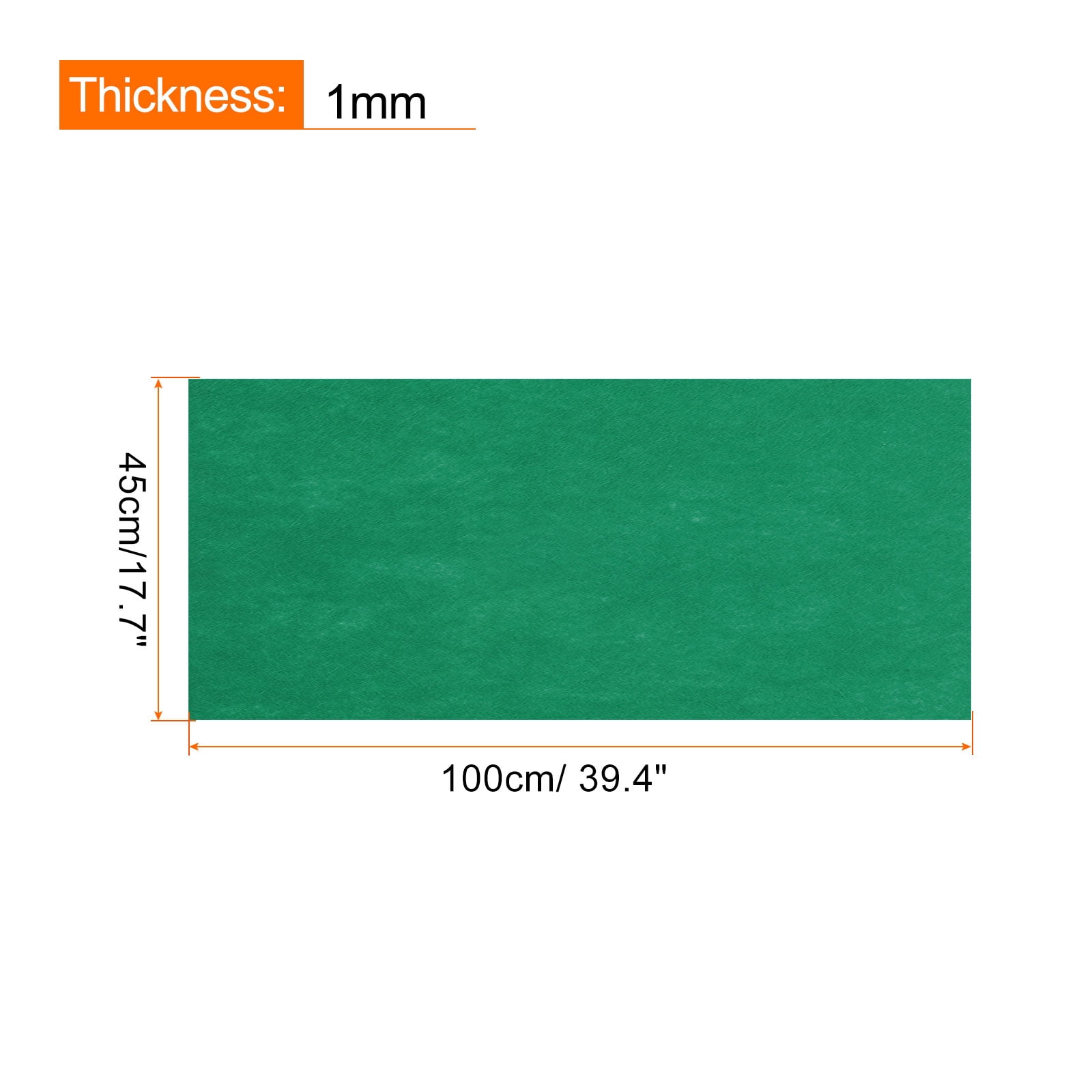 Uxcell Adhesive Felt Fabric Felt Sheets 45cmx100cm Peel and Stick Green for DIY 2 Pcs
