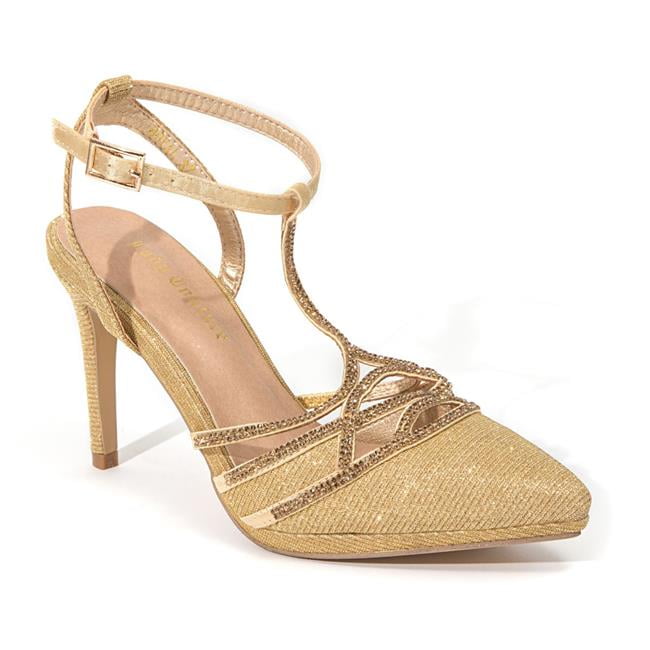 3 in. Heel Dressy Closed Toe Shoes Gold Size 41 Walmart
