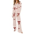 thumbnail image 2 of BILIKEYU Pink Valentine Pajama Set for Women Slim Fit Elegant, 2 of 5