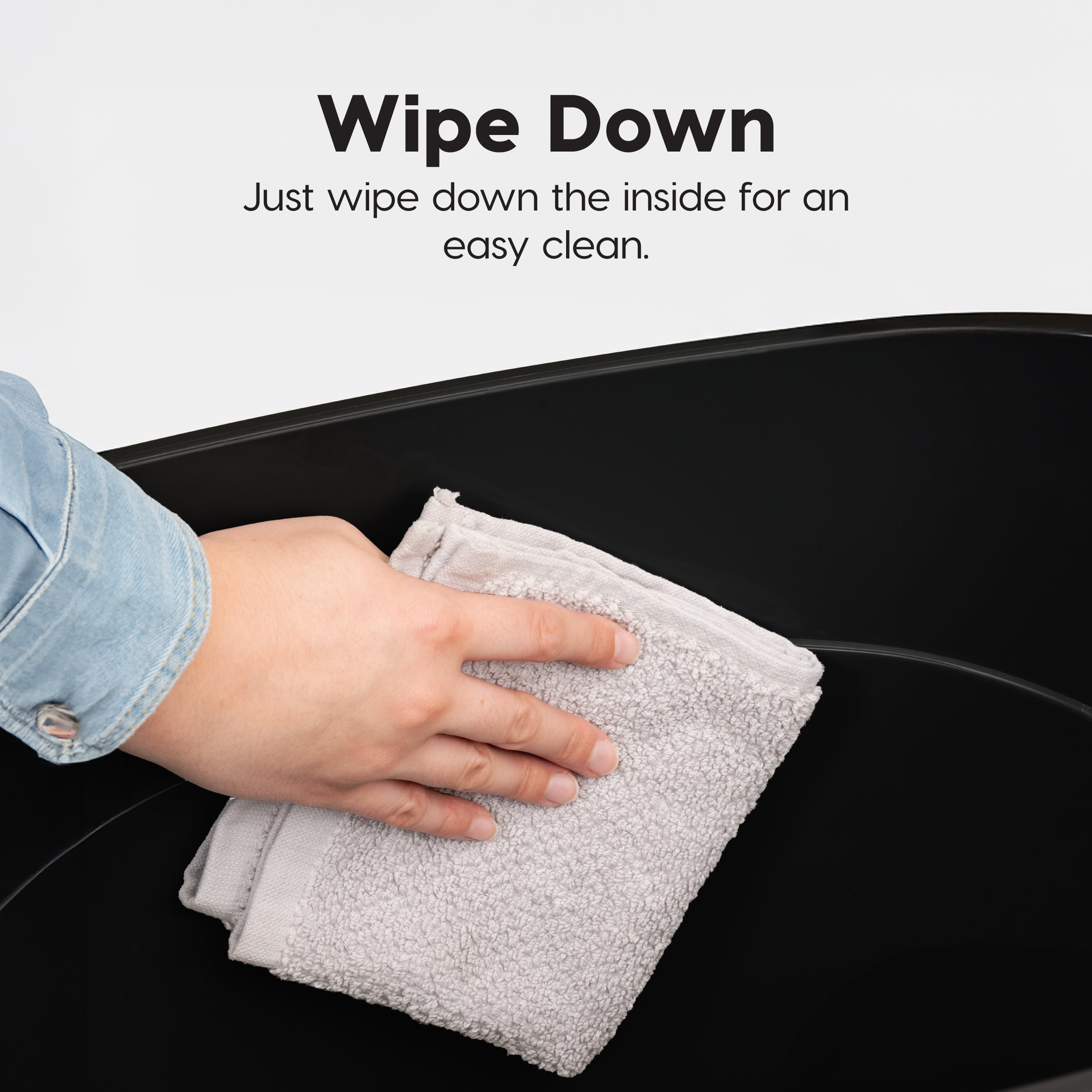 IRIS Large Top Entry Cat Litter Box with Litter Catching Lid & Scoop|Enclosed Design, Black/White