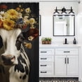 thumbnail image 6 of Farmhouse Highland Cow Funny Cattle And Flower Waterproof Polyester Quick-Drying Shower Curtain for Bathroom with 12 Hooks, 6 of 8