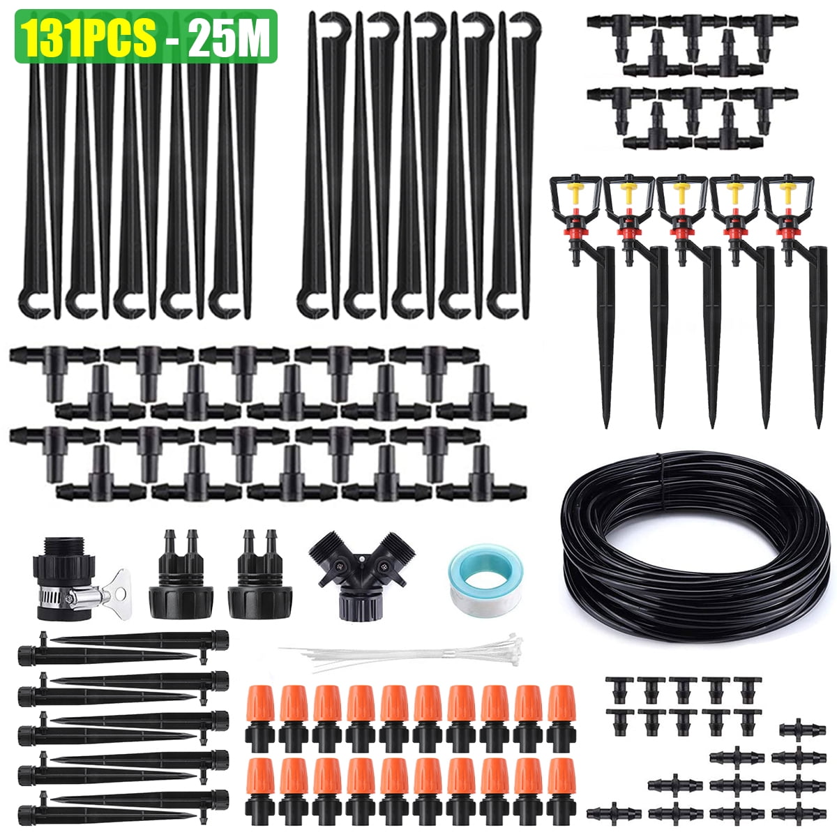 Drip Irrigation System,25m Kit Drip Irrigation Watering System Micro Drip Irrigation Automatic