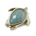 thumbnail image 2 of Natural Amazonite Pendants with Brass Finding and Cubic Zirconia Tortoise Charms Faceted 24.5x21.5x6.5mm Hole: 3.5x2mm DIY, 2 of 3