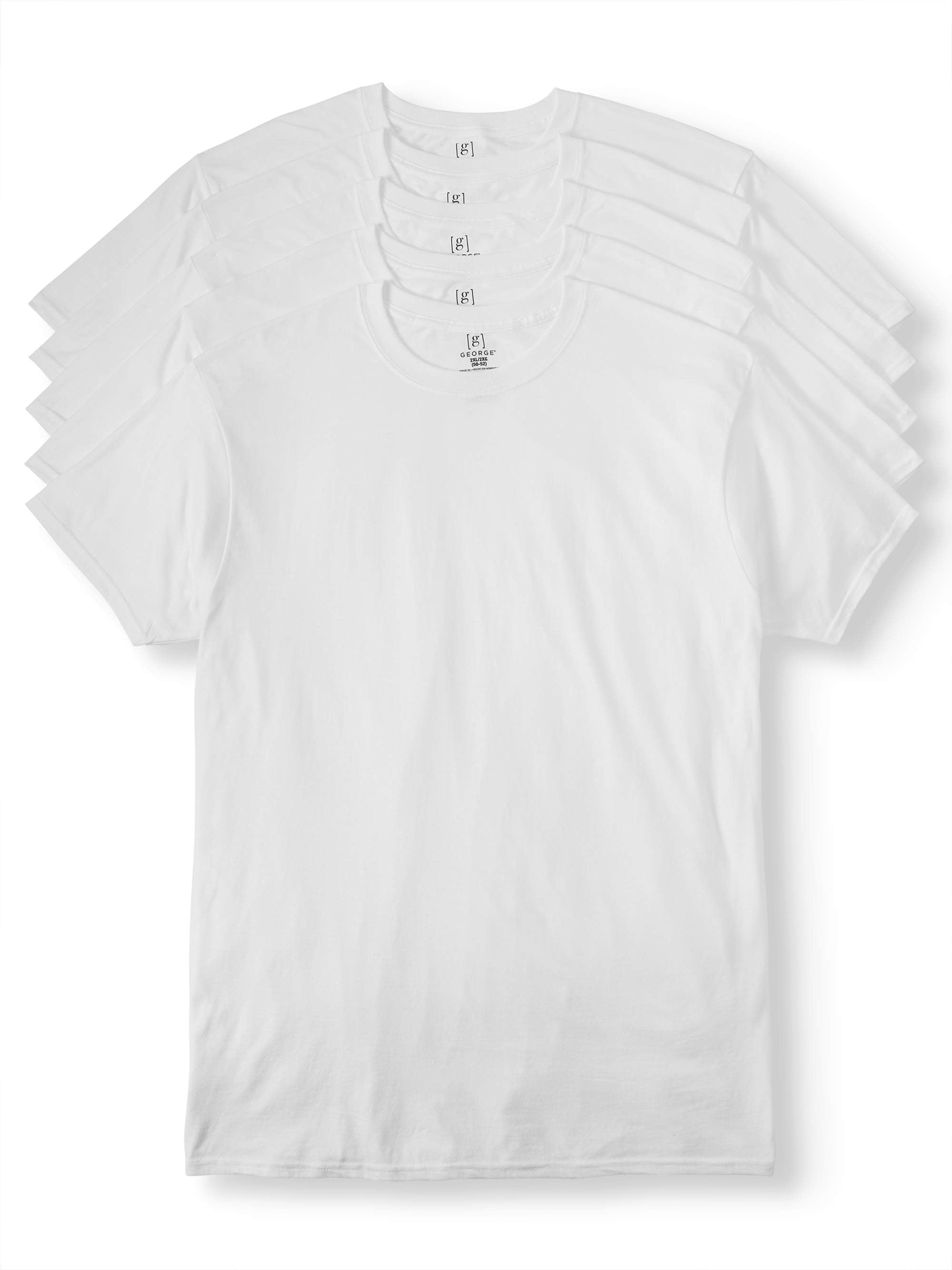 Big Men's White Crew TShirts, 5Pack