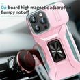 thumbnail image 4 of ELEHOLD for iPhone 14 Pro Max Heavy Duty Case Shockproof Anti-Scratch with Built-in Magnetic Rotation Ring Holder Stand Case,Rugged Non-Slip Slide Lens Protector Hard Case Cover, rosegold, 4 of 8