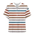 thumbnail image 5 of Womens Cotton T-Shirt Short Roll On Sleeve Shirt Button V Neck Fashion Printed Comfy Loose Fit Summer Tops (XL, Orange), 5 of 5