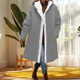 thumbnail image 2 of Women's Windproof Ski Jacket Warm Winter Snow Hooded Coat,Fleece Lined Open Front Button,Oversized Loose Solid Outerwear with Side Pockets, 2 of 6