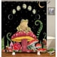 thumbnail image 4 of Juego de 4 cortinas de ducha con dibujos de ranas, decoración de baño para niñas y niños con flores rosas, cortina de ducha de tela impermeable, alfombra de baño antideslizante, regalos de hongos, 4 of 8