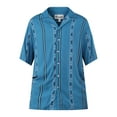 thumbnail image 5 of No Boundaries Printed Rayon Button Up Resort Shirt with Short Sleeves, Men's & Big Men's, 5 of 5