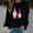 Black, variant on Munlar Long Sleeve Womens Sweatshirts Trendy Crew Neck Red Shirts Sweatshirt Fashion Loose Heart Tops S