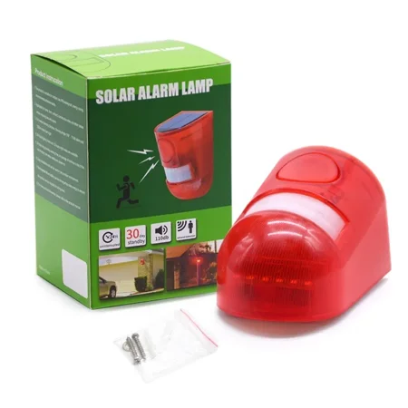 

New Solar Infrared Motion Sensor Alarm With 110db Siren Strobe Light For Home Garden Carage Shed Carvan Security Alarm System