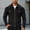 Black, variant on Men's Waffle Knit Zip‑Up Jacket Lapel Collar Casual Coat with Gold‑Tone Button Chest Pockets Beige
