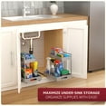 thumbnail image 3 of Sorbus 2-Tier Under Sink Organizer – Pull-Out Sliding Storage Rack with Adhesive Tape, No-Drill Cabinet Shelf for Kitchen & Bathroom, Silver (2 pack), 3 of 4