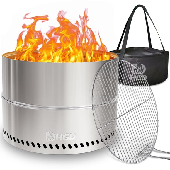 Fogón HGD Antihumo 50cm con Parrilla de Acero Inoxidable para Camping