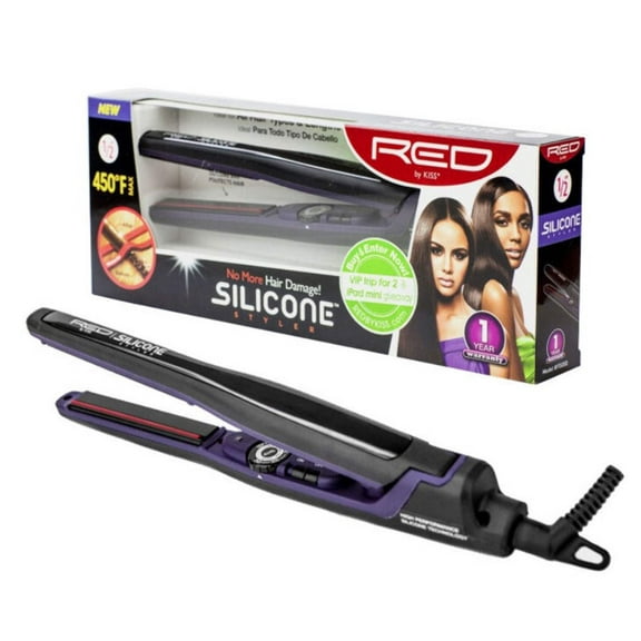 Red By Kiss Silicone Styler Flat Iron - 1/2" FIS050
