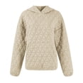 thumbnail image 5 of Yokua Women Quilted Hoodies Casual Long Sleeve Sweatshirts Trendy Lightweight Pullover Tops with Pocket Comfy Fall Clothes, 5 of 8