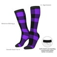thumbnail image 4 of Rateoe Purple Buffalo Plaid Pattern Women’s Knee High Crew Socks,Trouser Socks Comfortable, Breathable, Moisture-Wicking and Soft, 4 of 6