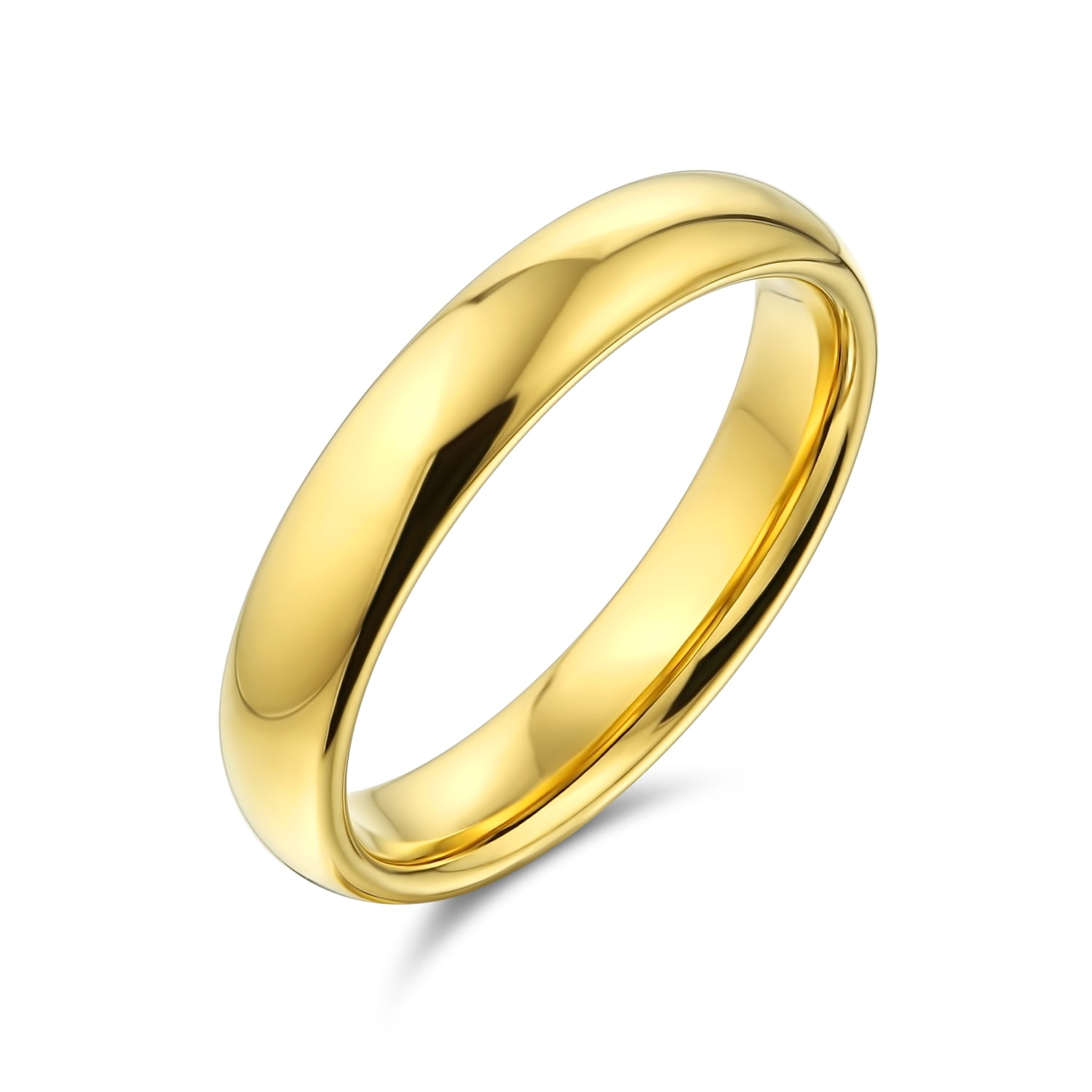 size 12 Gold Plated TITANIUM Plain Ring Band with Black Plated Edges 