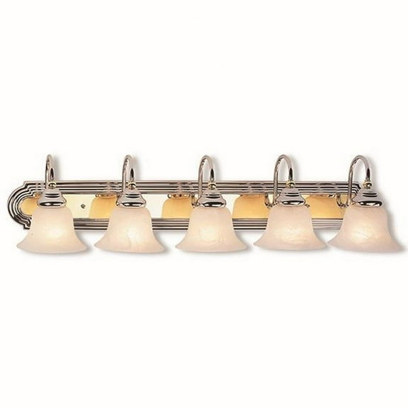 5 Light Bathroom Light in Traditional Style 36 inches Wide By 8.5 inches High-Polished Chrome Finish Bailey Street Home 218-Bel-1260900