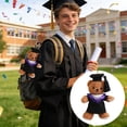 thumbnail image 4 of Purple Cotton Graduation Teddy Bear With Cap And Gown Stuffed Doll Backpack Pendant For Graduate, 4 of 7