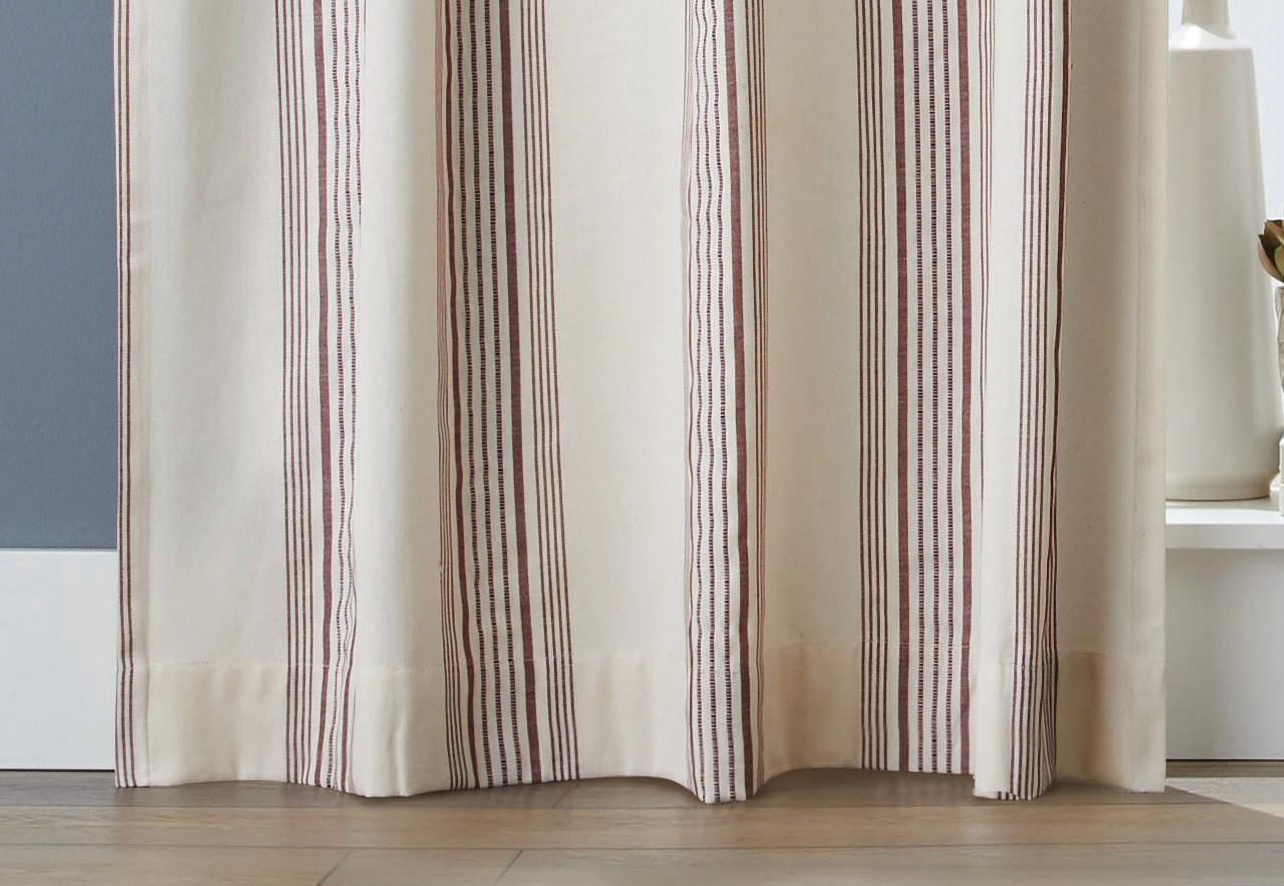 Maroon Farmhouse Stripe Light Filtering Curtain Panel, 50x95, 1 Pack
