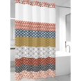 thumbnail image 4 of Boho Geometric No Hook Shower Curtain Waterproof, Bathroom Curtains with Snap in Liners and See Through Top Window, Bohemian Stripes Aztec Tribe Vintage Hotel Style Bathtub Curtains Shower 54"Wx78"L, 4 of 8