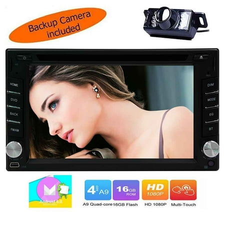 Best Wifi Model Android 6.0 Quad-Core 6.2 Inch Touch-screen Universal Car DVD CD player GPS Double 2 din Stereo GPS Navigation Free Camera Map and Remote