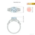 thumbnail image 4 of Angara Natural 1.95 Ct. Aquamarine with Diamond Side Stone Ring in 14K White Gold for Women (Ring Size: 3), 4 of 9